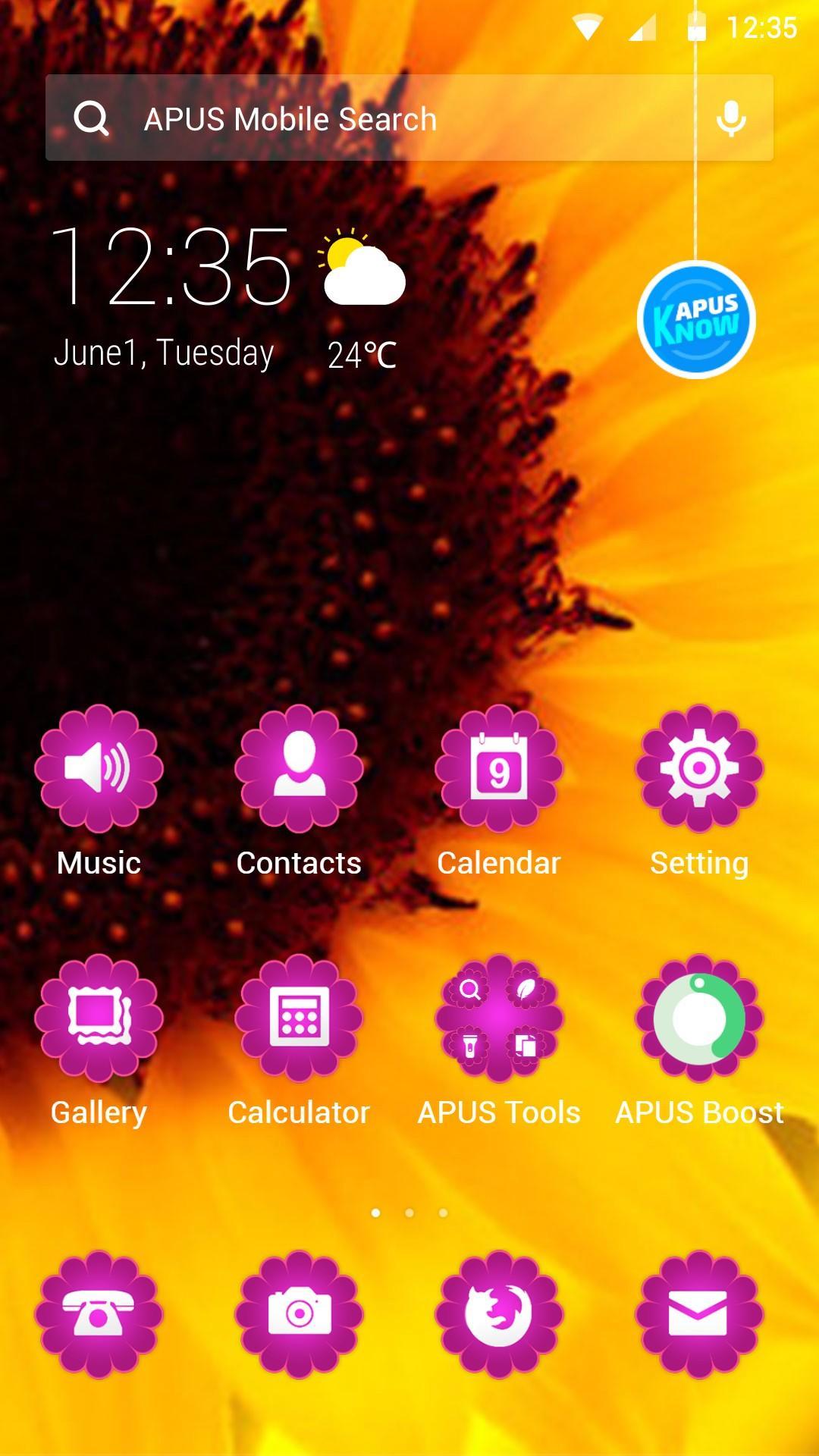 Sunflower APUS launcher theme