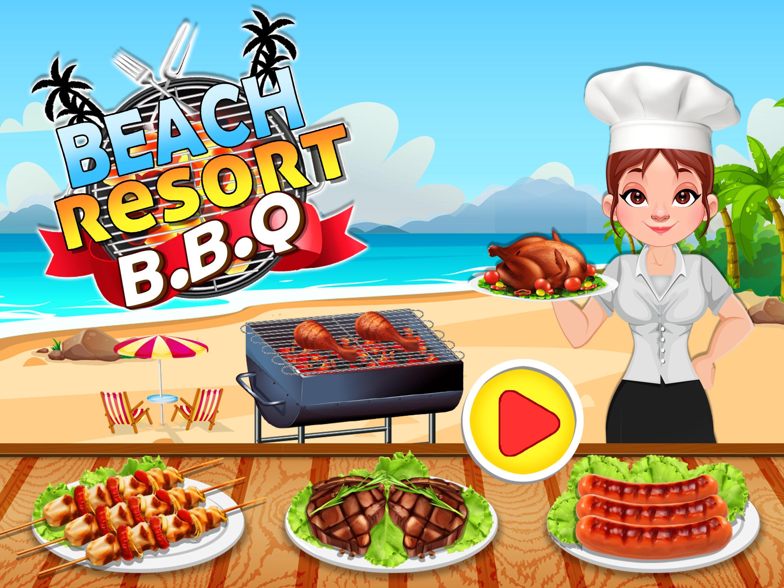 Restoran koki BBQ resor pantai