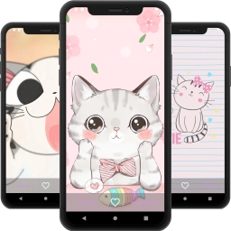 Cute Cat Cartoon Wallpaper - C