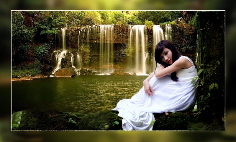 Waterfall HD Photo Background Frame Editor