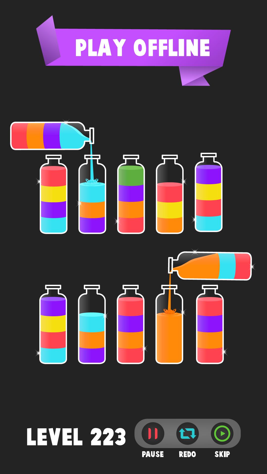 Water colors sort puzzle game