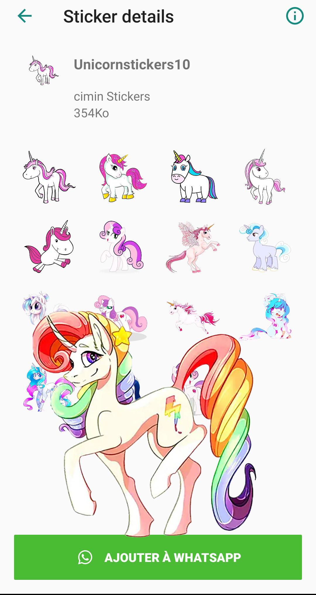 Unicorn stickers for WhatsApp 