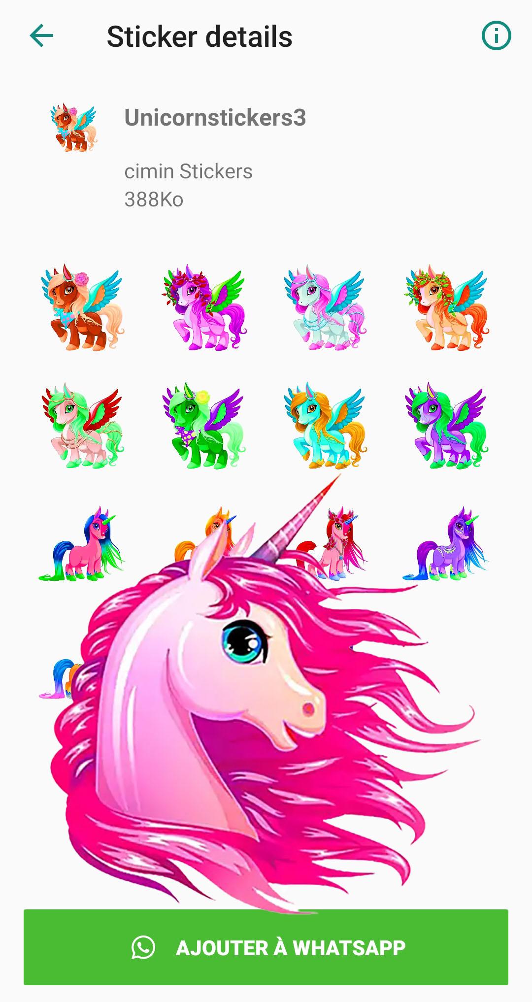 Unicorn stickers for WhatsApp 