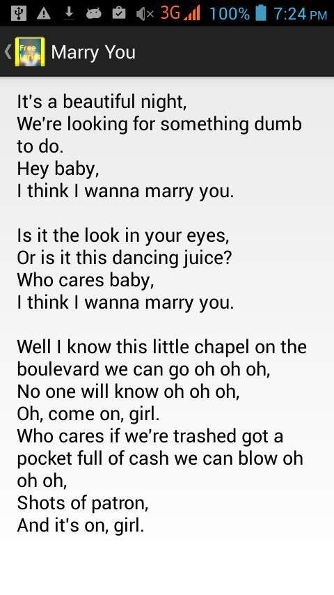 Bruno Mars Lyrics Free Offline