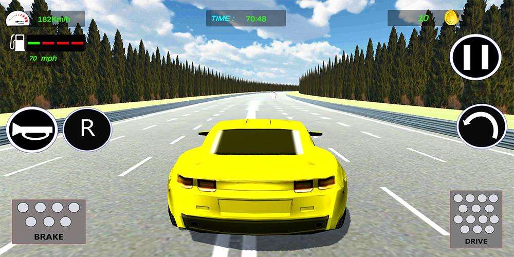 Course de voiture sport en 3D