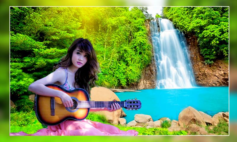 Waterfall HD Photo Background Frame Editor