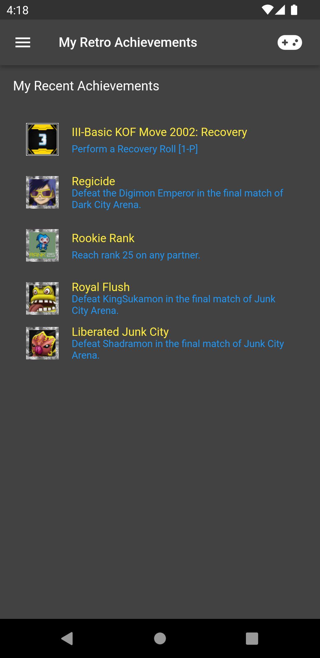 My Retro Achievements