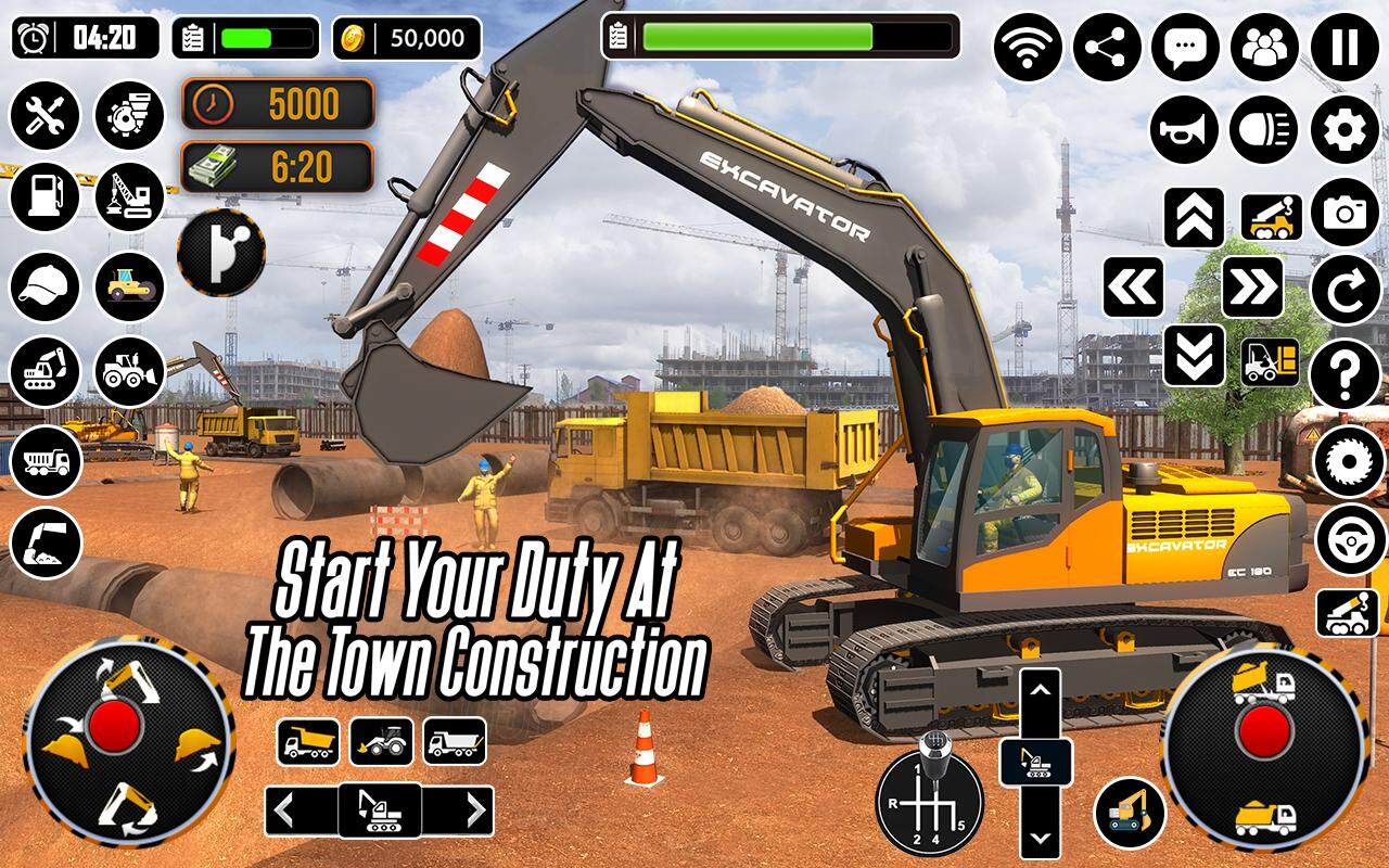 City Heavy Excavator Crane 3D