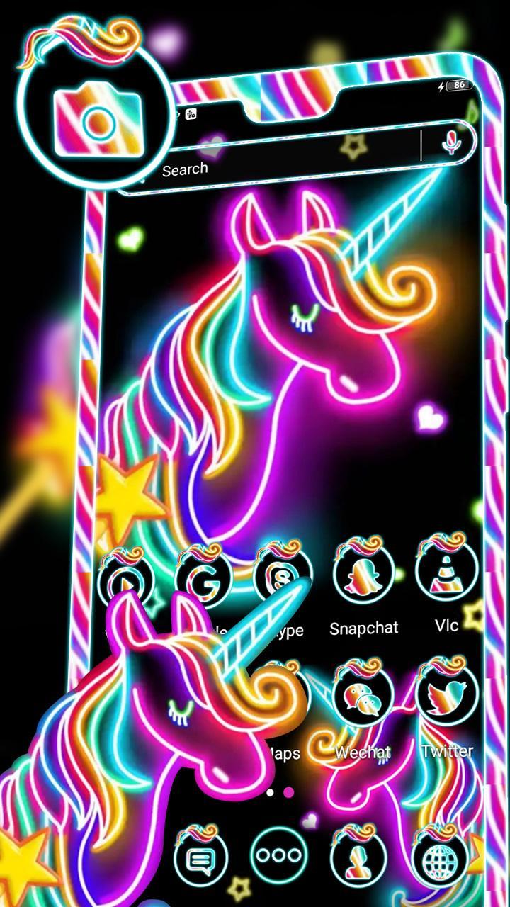 Neon Colorful Unicorn Theme