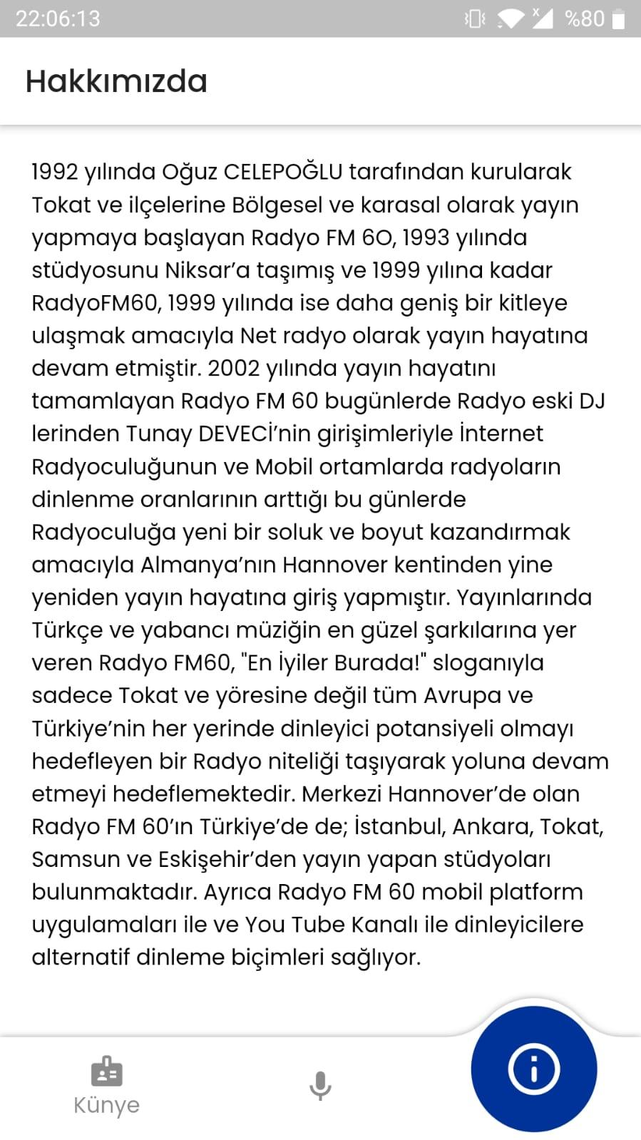 RadyoFm 60 - Resmi Uygulaması