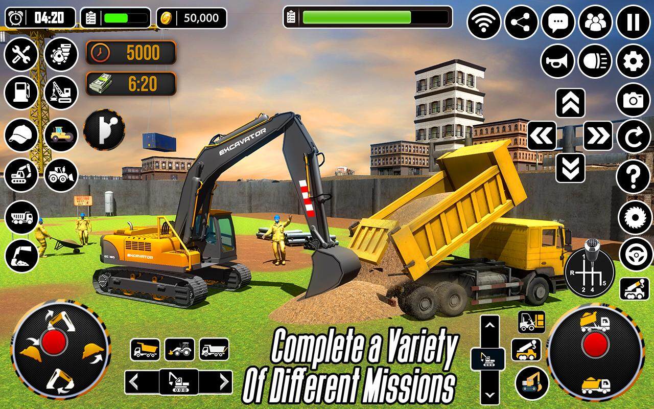 City Heavy Excavator Crane 3D