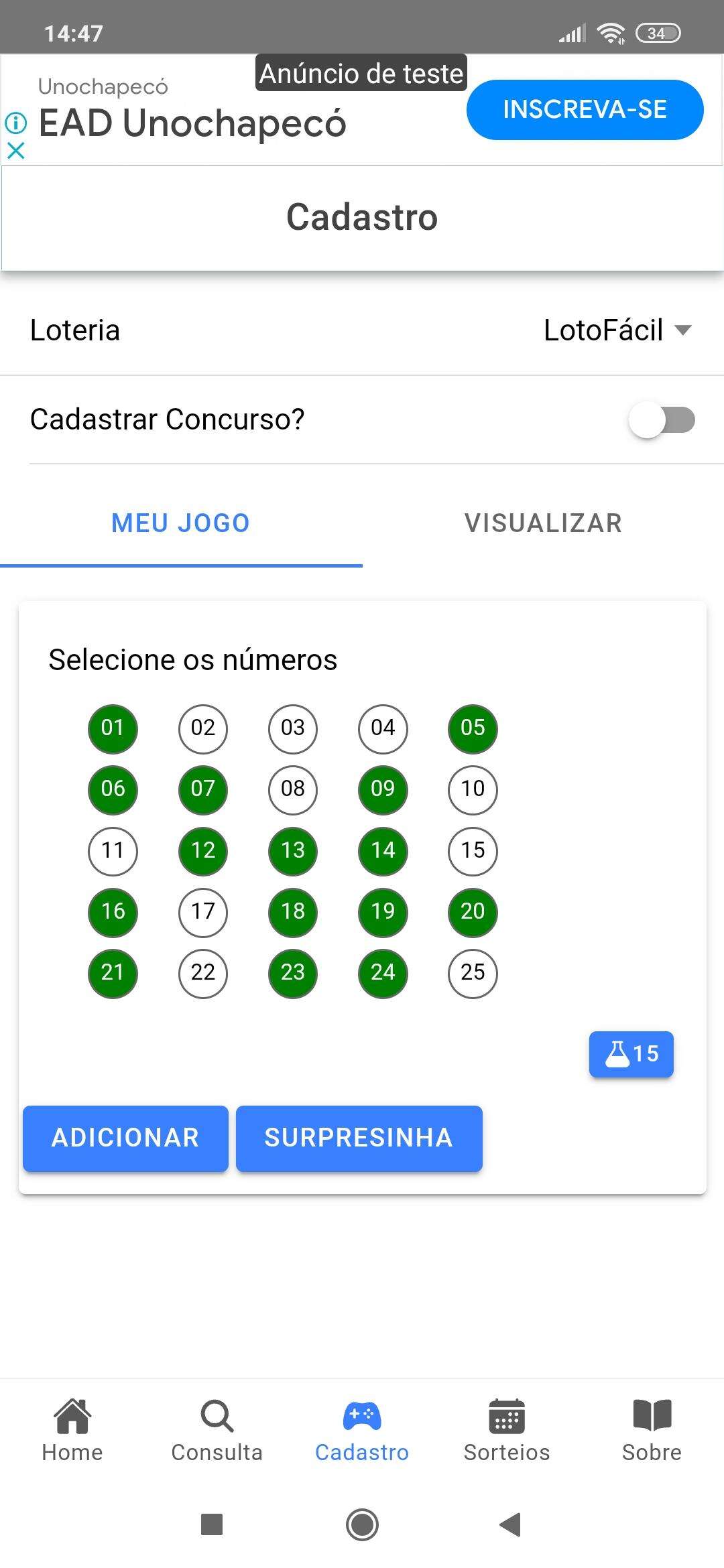 Conferir Acertos na Loteria