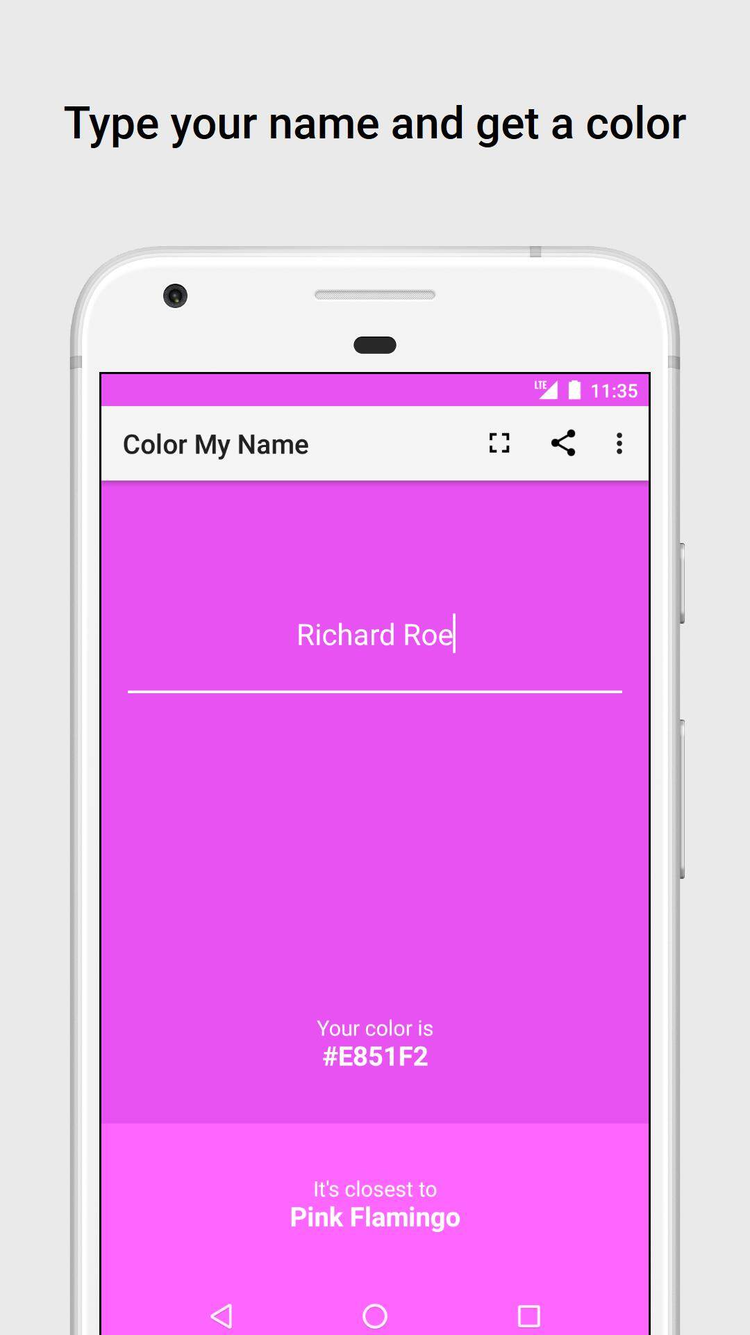 Color My Name: A color match f