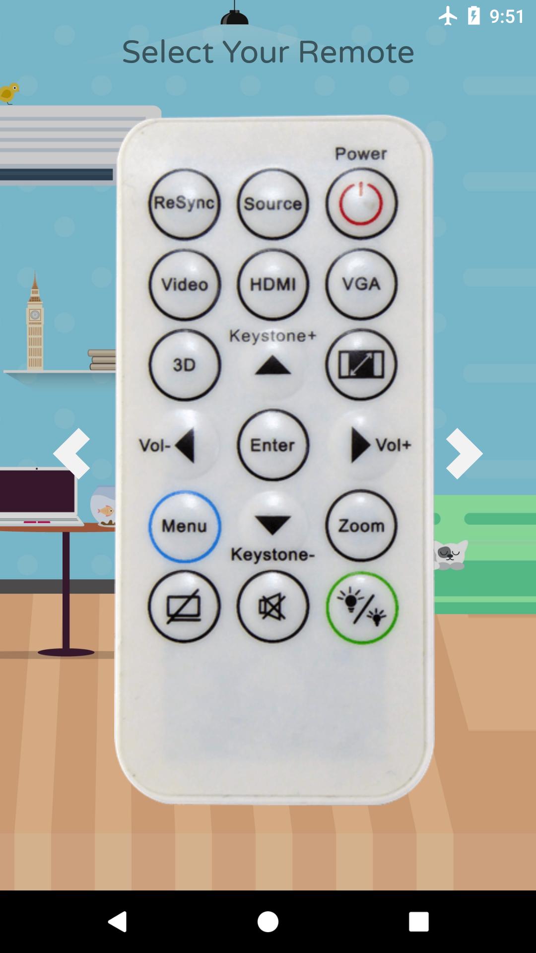 Remote For Optoma Projector