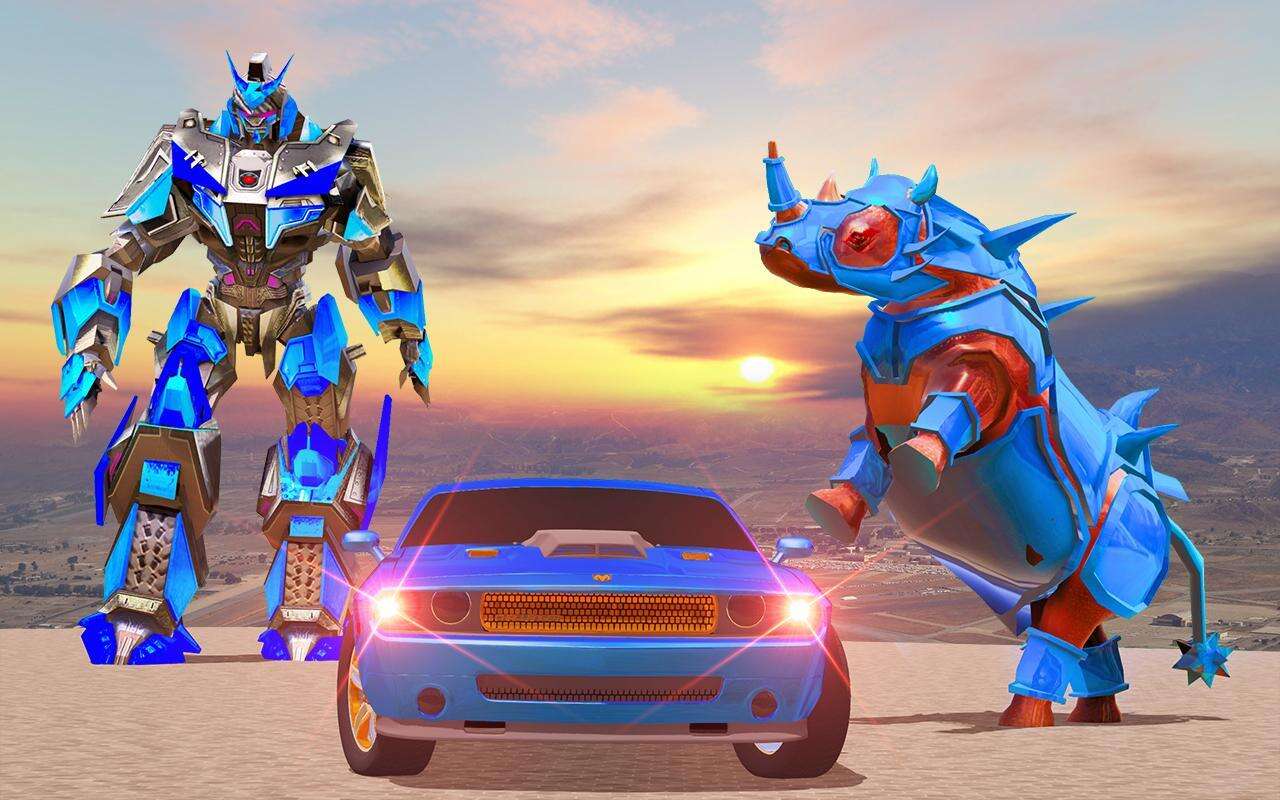 Rhino Robot Car Transformation: Robot City battle