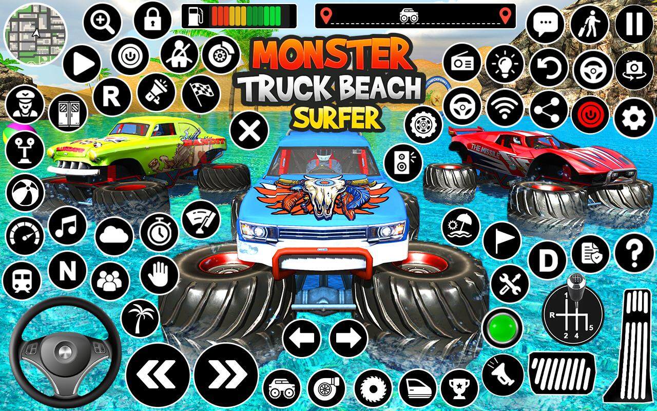 Monster Truck Water Surfing 3D