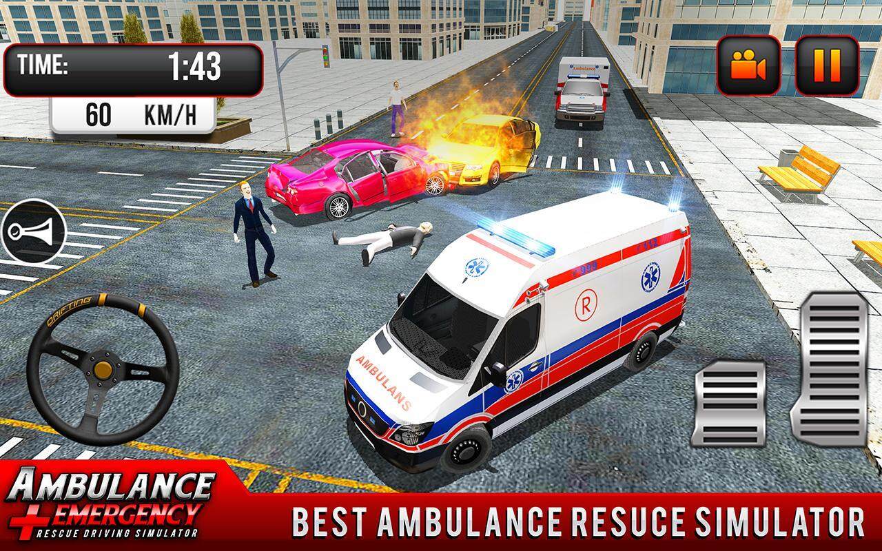 911 Ambulance City Rescue Game