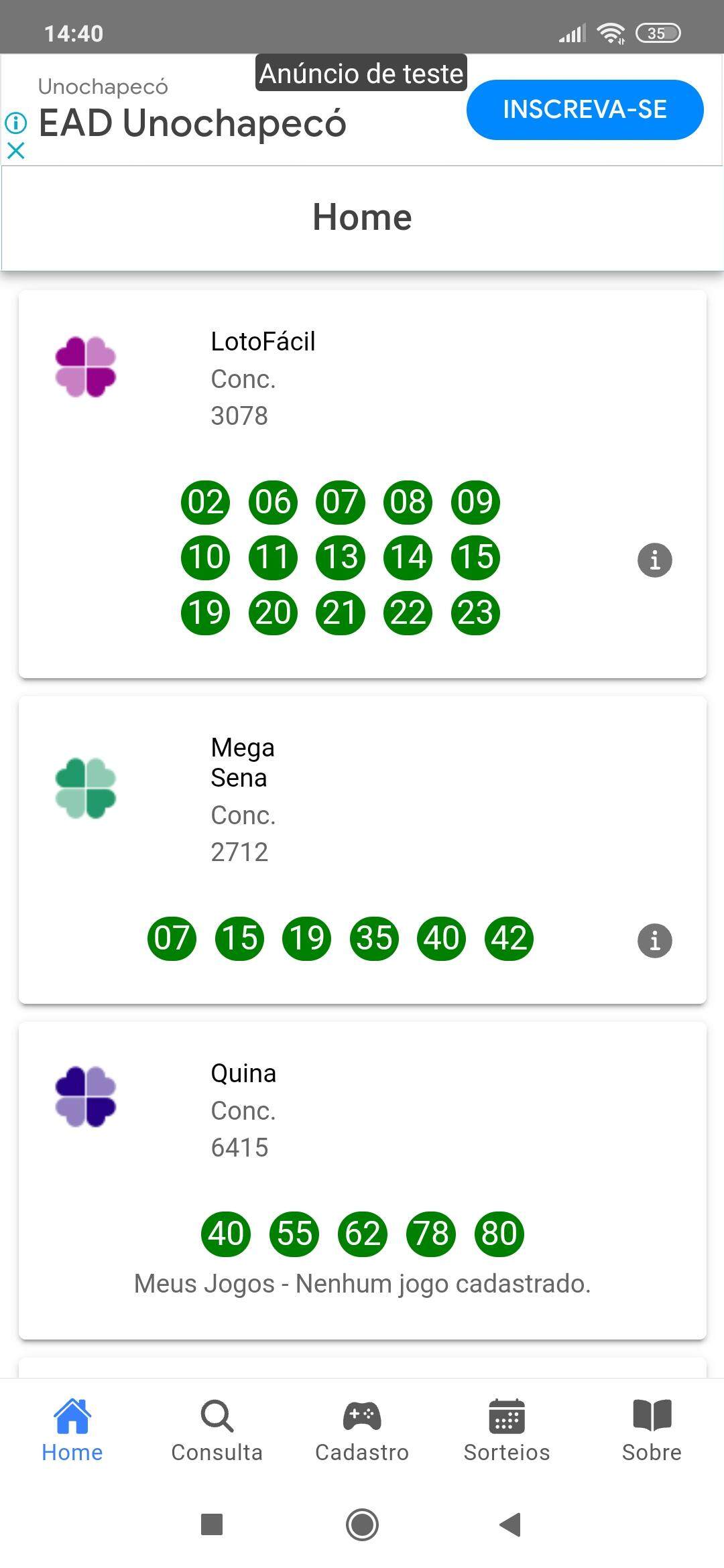 Conferir Acertos na Loteria