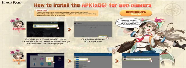 Bagaimana cara mengunduh dan menginstal paket instalasi khusus emulator "King's Raid"?