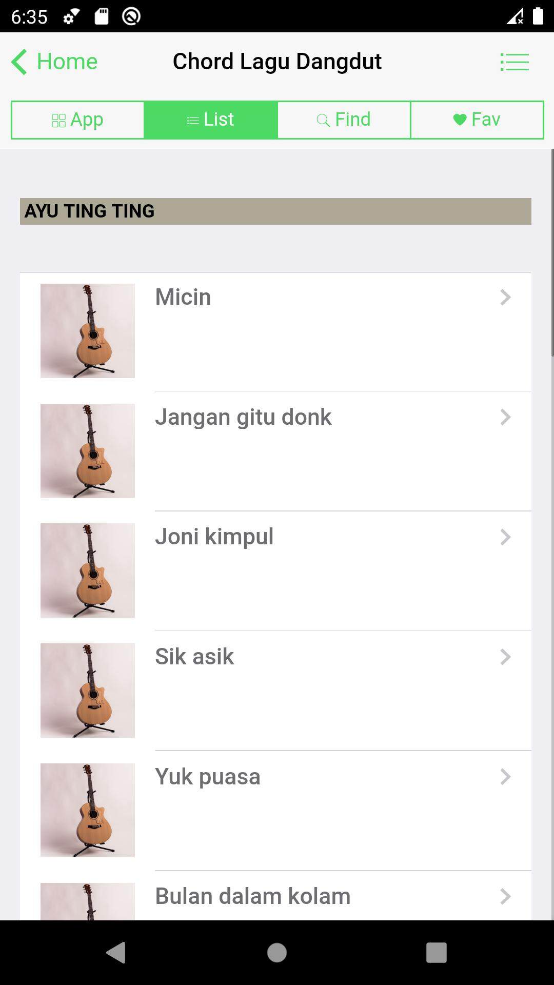 Chord Kunci Gitar Lagu Dangdut