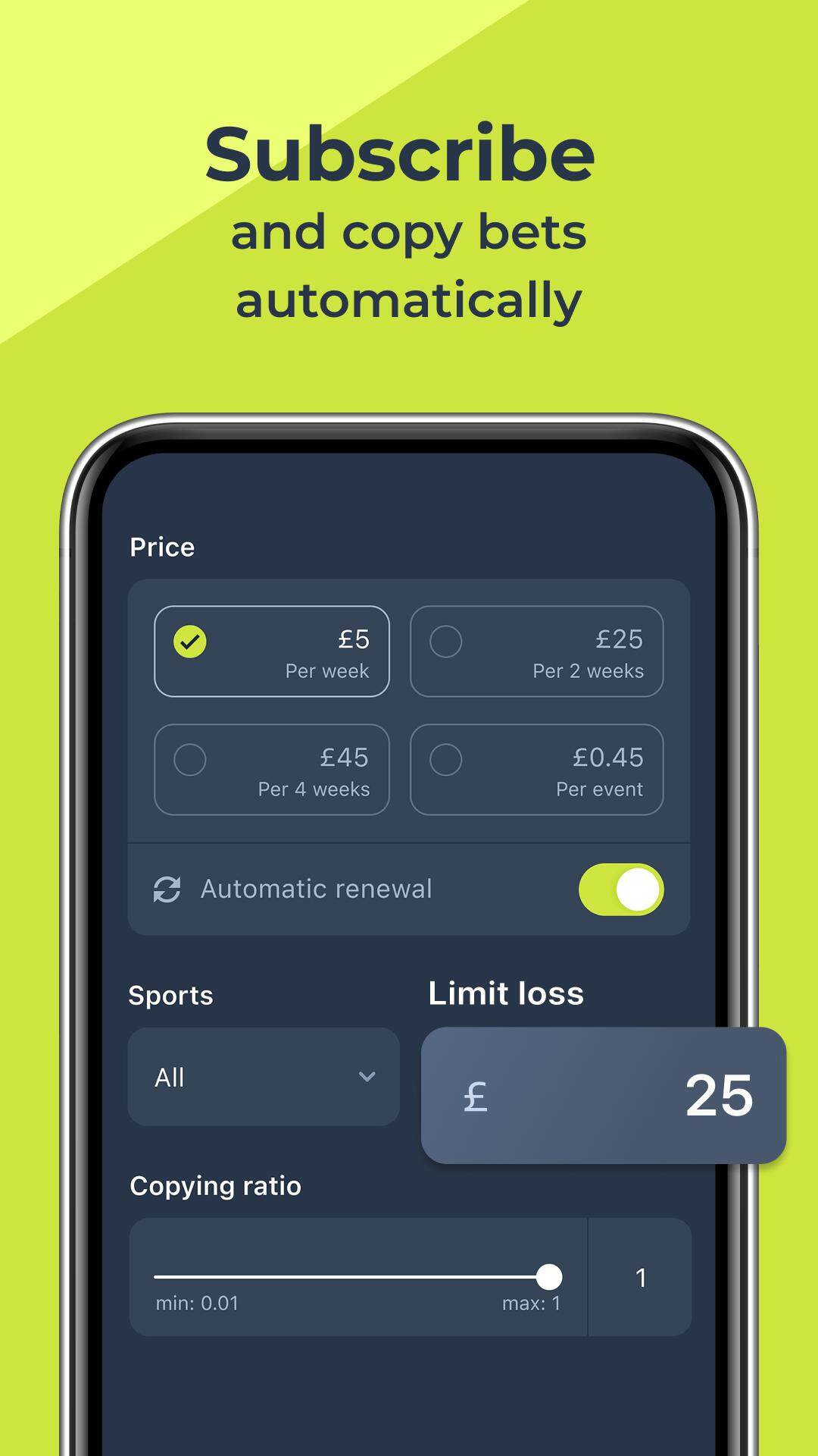 CopyBet - Football betting tips & bets of tipsters