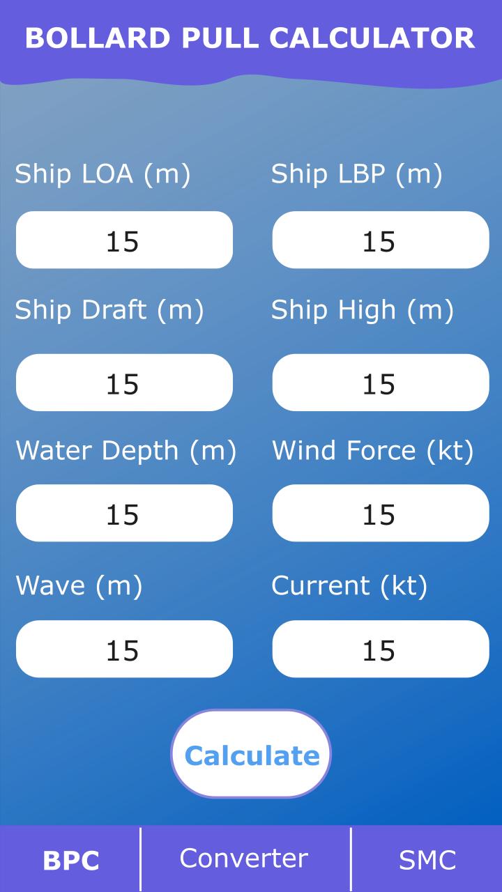 Bollard Pull Calculator