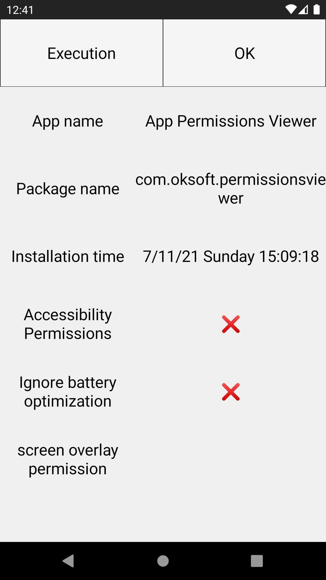 Accessibility Permissions View