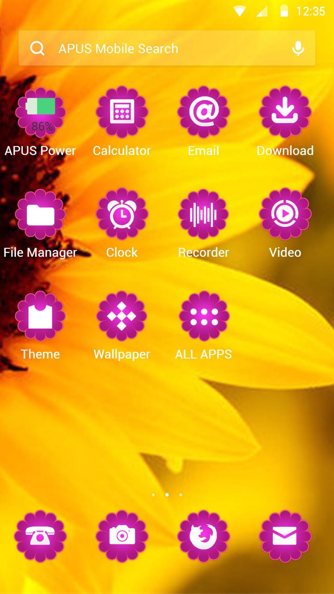 Sunflower APUS launcher theme