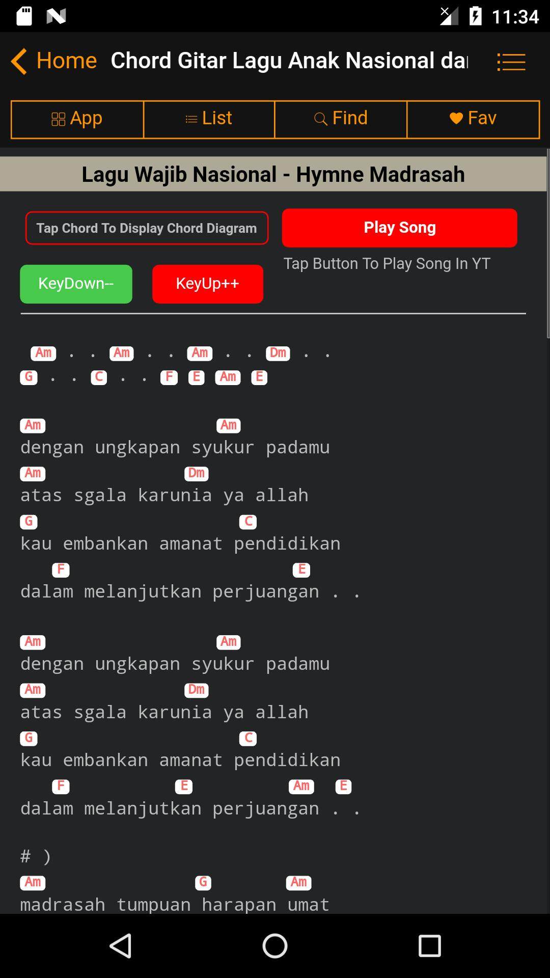 Kunci Gitar Lagu Nasional