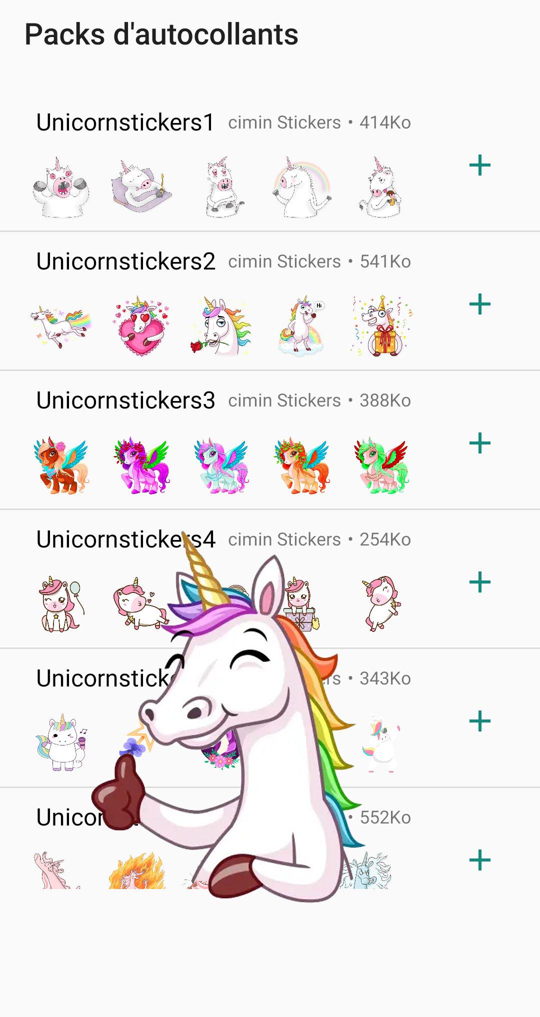 Unicorn stickers for WhatsApp 