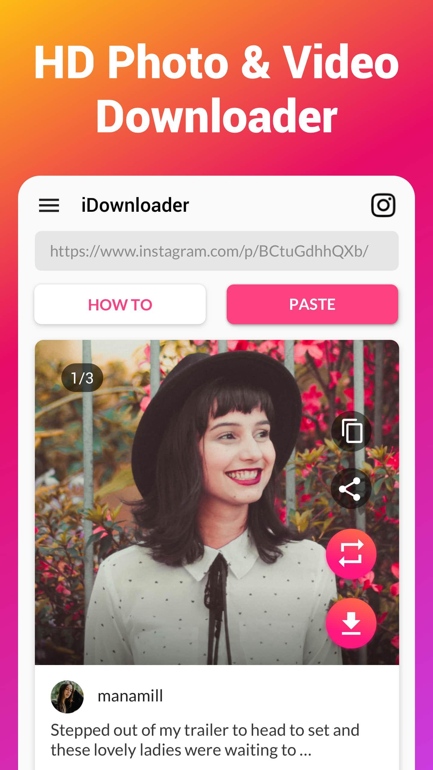 Video Downloader for Instagram - ดาวน์โหลดรูป IG