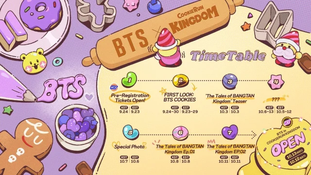 쿠키런 킹덤, BTS와 함께하는 협업 타임테이블 공개