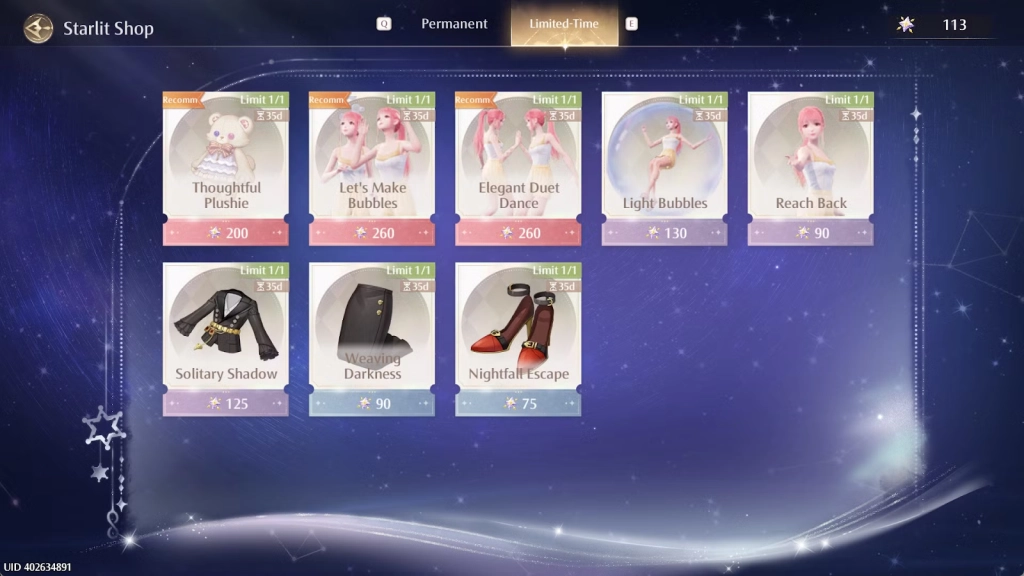 Infinity Nikki 1.5: the Starlit Shop 