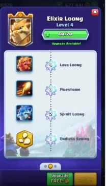 Level Up Progression for Clash Royale Elixir Loong