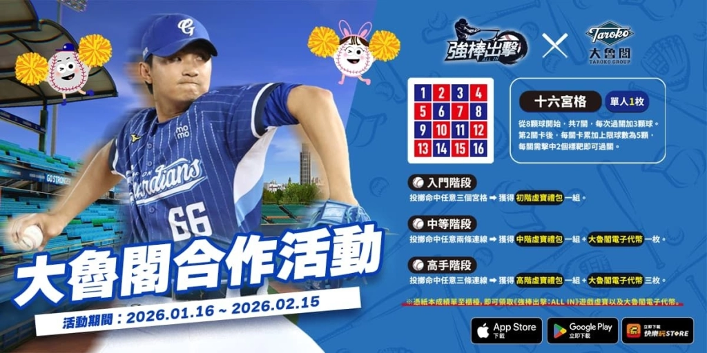 CPBL 完整授權棒球手遊《強棒出擊:ALL IN》正式上市
