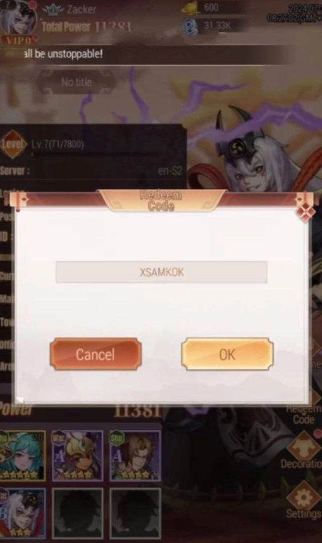 Redeeming Process for the Codes