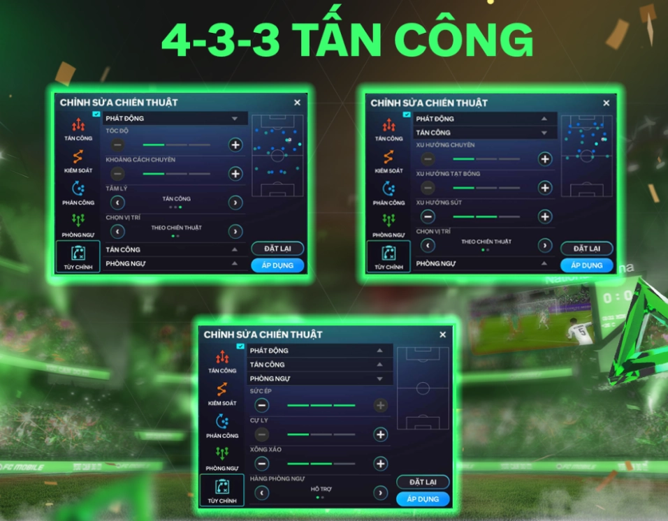 FC MOBILE VN: Hướng Dẫn Thiết Lập 3 Sơ Đồ Chiến Thuật Giả Lập Chuẩn Nhất