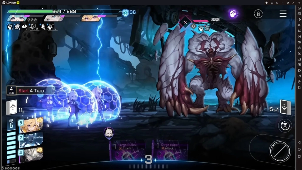 Veronika, Mika, Renoa menghadapi bos monster.