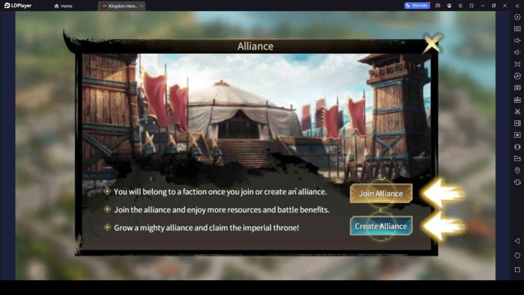 Join or Create an Alliance Join or Create an Alliance