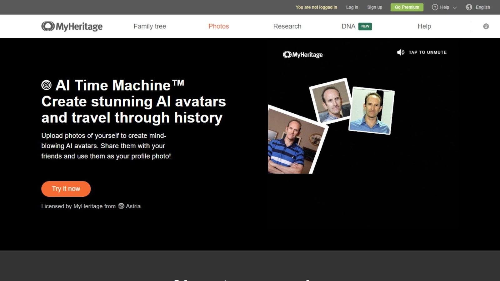 MyHeritage’s AI Time Machine