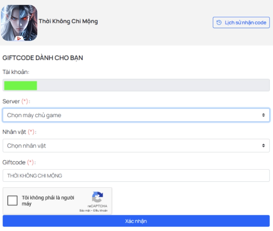 Full bộ code Thời Không Chi Mộng - Hướng dẫn cách nhập chi tiết