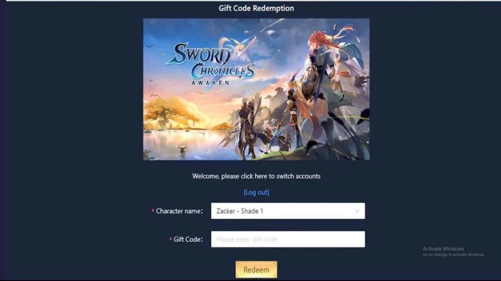 Redeeming Process for the Codes in Sword Chronicles: AWAKEN