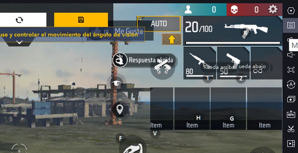 Configuración de teclas de habilidades (mapeo Free Fire)