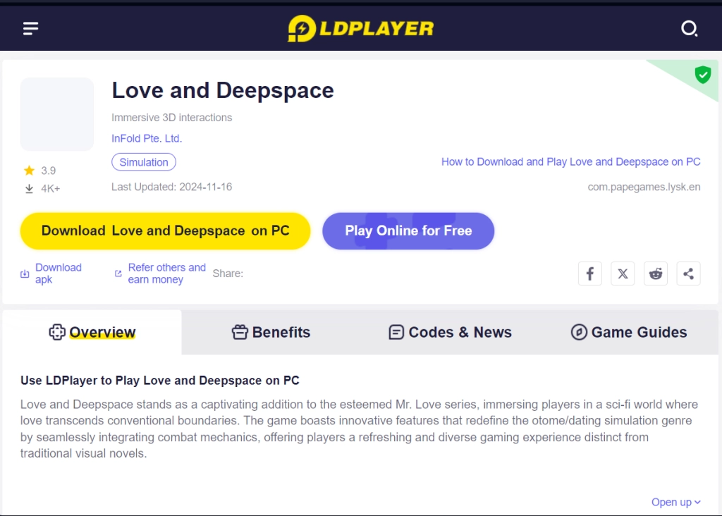How to Download and Play Love And Deepspace on PC - Beginners Guide