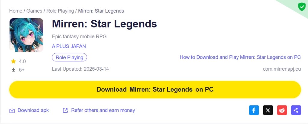 Play Mirren: Star Legends on PC Play Mirren: Star Legends on PC