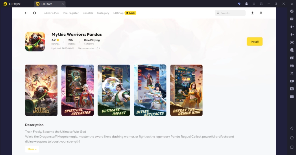 How to Play Mythic Warriors: Pandas on PC with LDPlayer