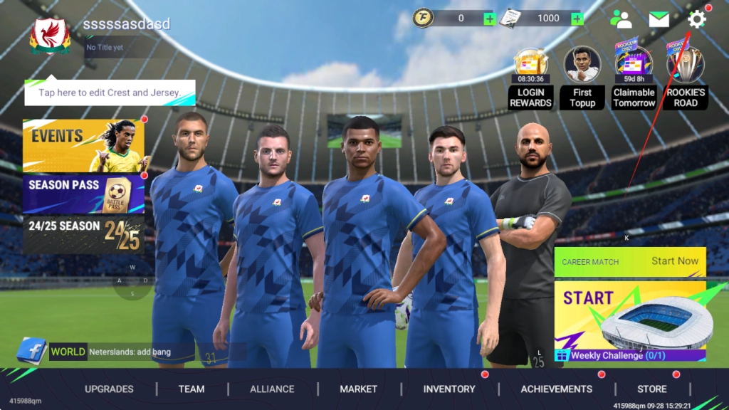 Open in-game Settings