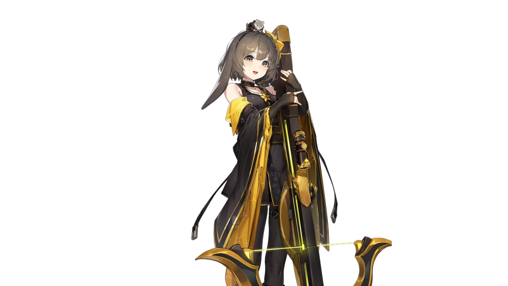 Karakter Chaos Zero Nightmare: Veronica yang sedang memeluk busurnya yang besar.