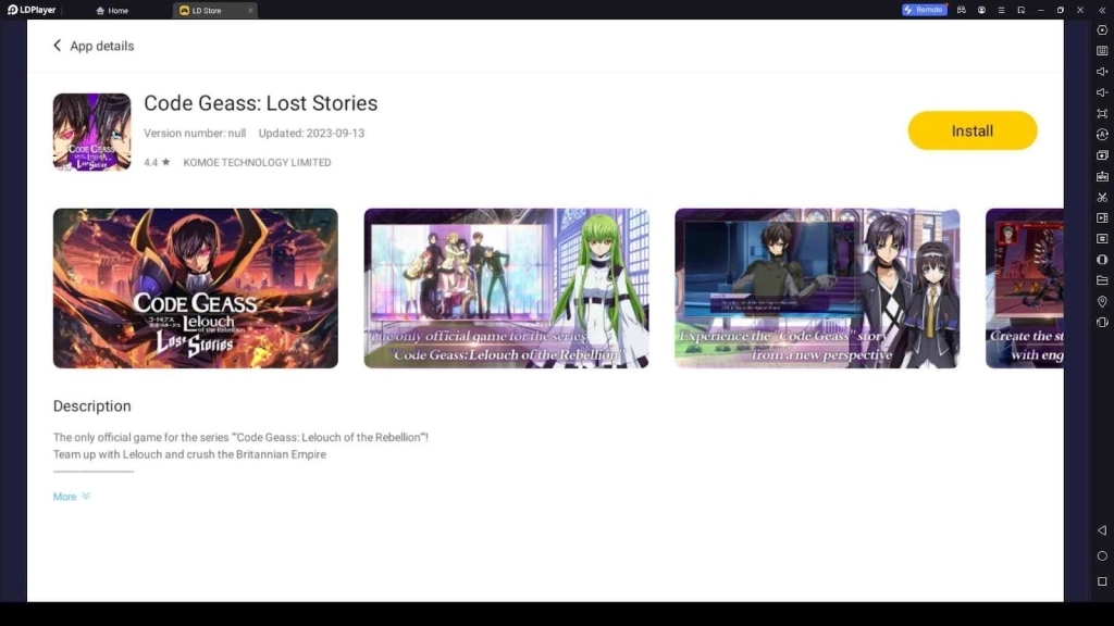 Making Code Geass: Lost Stories Reroll Easier with LDPlayer 9 Making Code Geass: Lost Stories Reroll Easier with LDPlayer 9