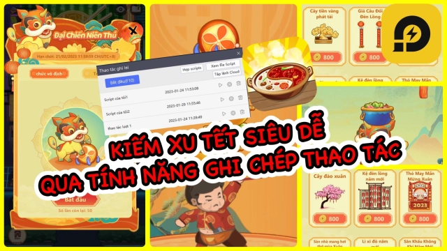 『HƯỚNG DẪN』Tiệm Lẩu Đường Hạnh Phúc: Tự Động Kiếm Xu Tết Qua Tính Năng Ghi Chép Thao Tác & cách tải game trên PC